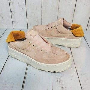 Nike Air Force 1 Sage Low Particle Beige Pink Womens Size 7.5 Platform Sneakers